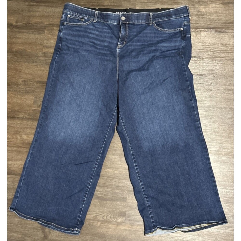 Torrid Bombshell Wide Leg Super Soft Jeans Plus 28S Blue Medium Wash Stretch